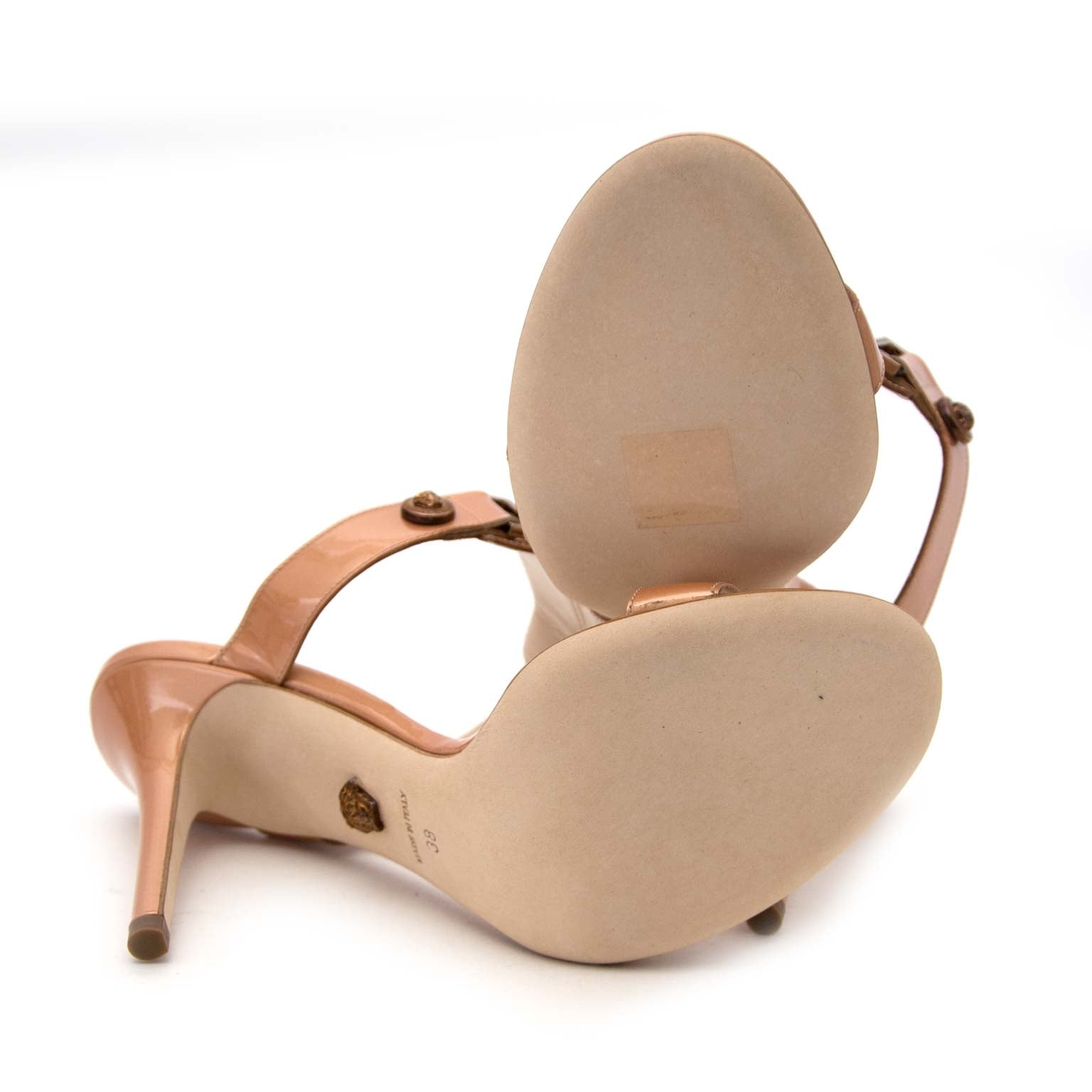 *NEVER WORN* Versace Rose Gold Patent Leather Mules - Size 38 online at the best price