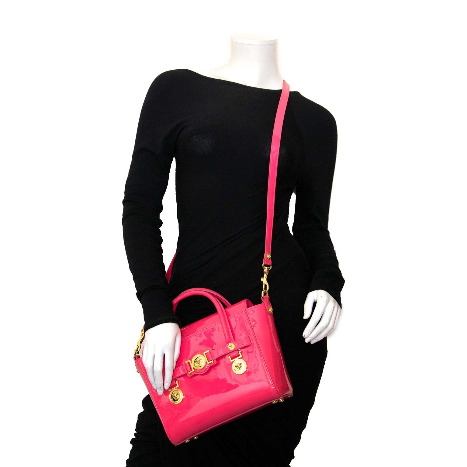 Koop en verkoop uw authentieke designer handtas Versace Patent Pink Small Medusa Bag