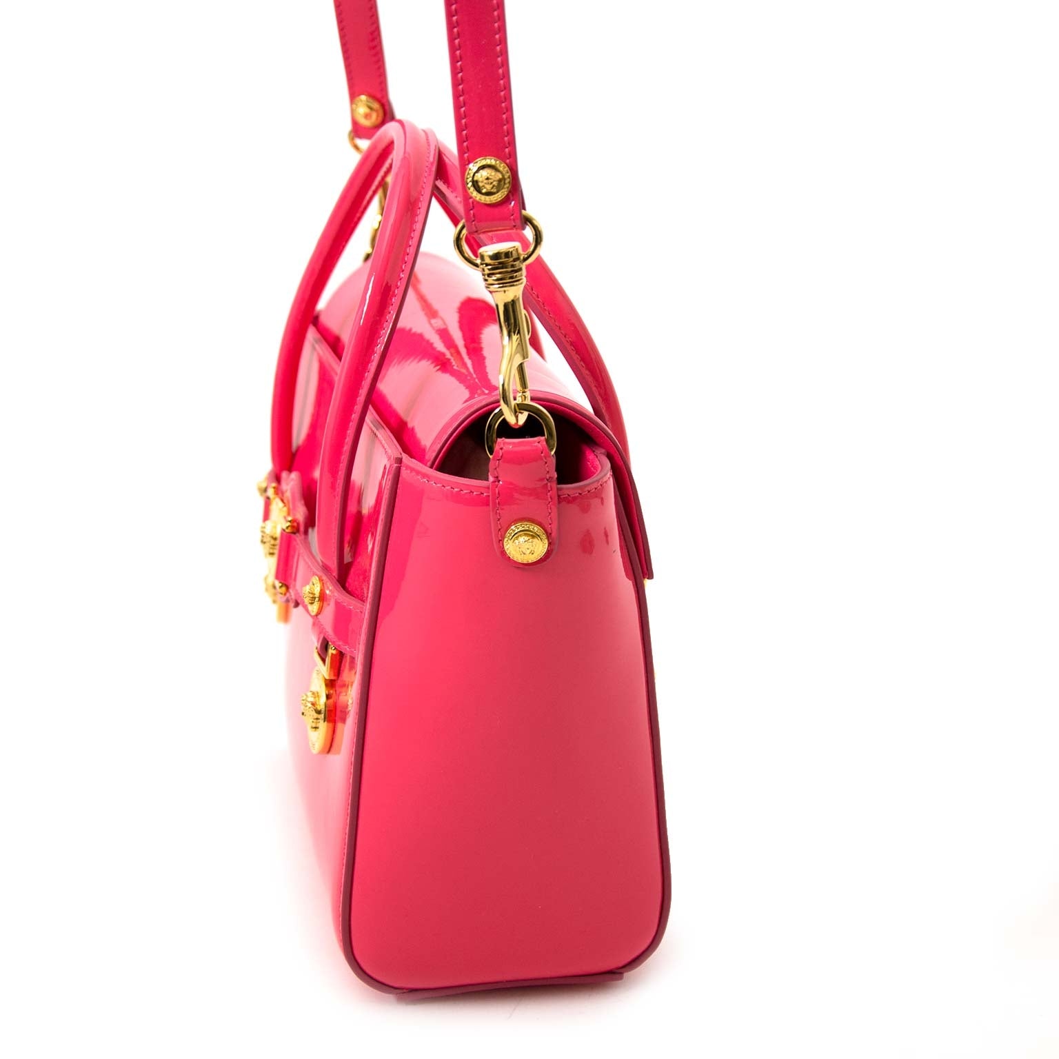 Versace Patent Pink Small Medusa Bag
