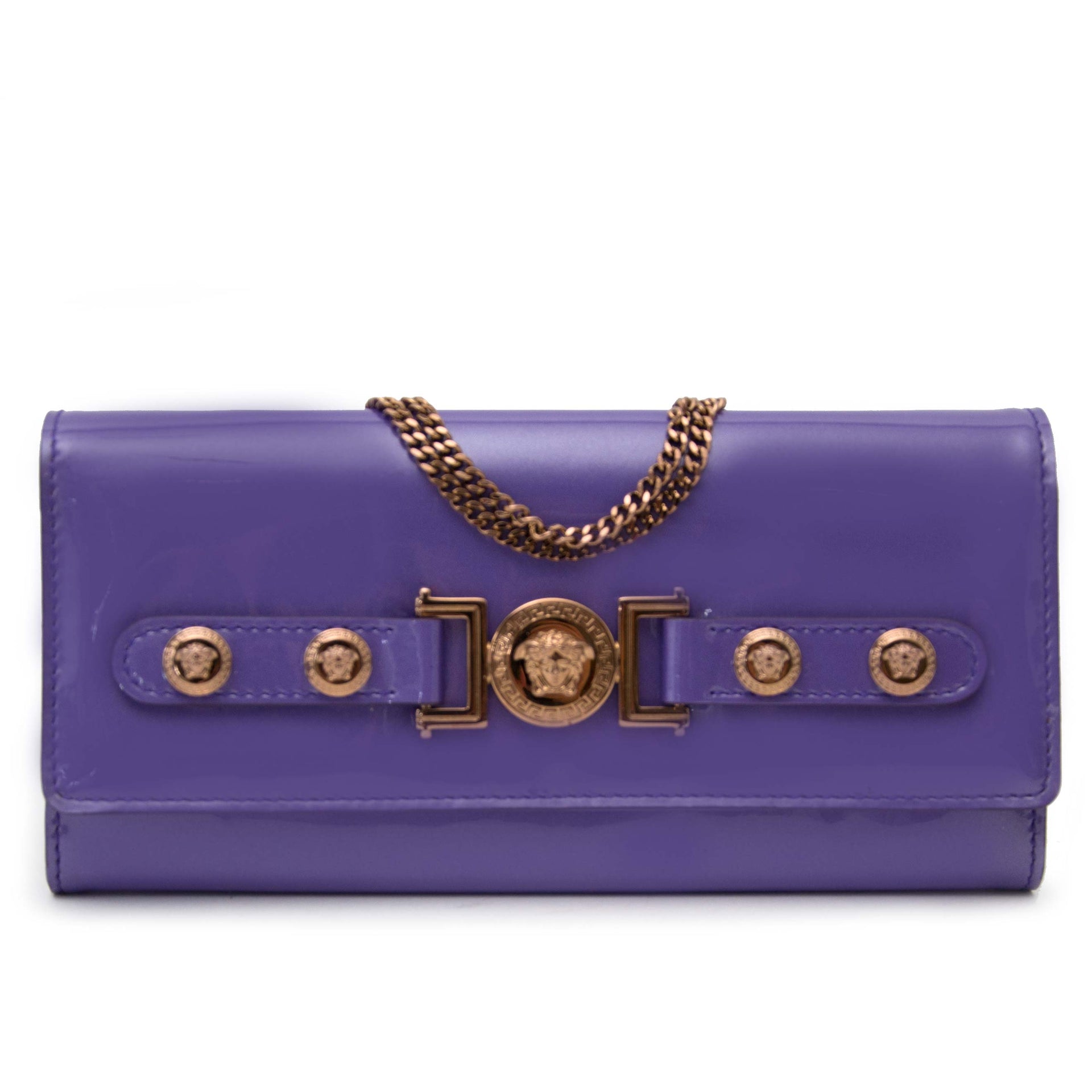 Versace Purple Wallet on Chain Medusa for sale for the best price online at Labellov