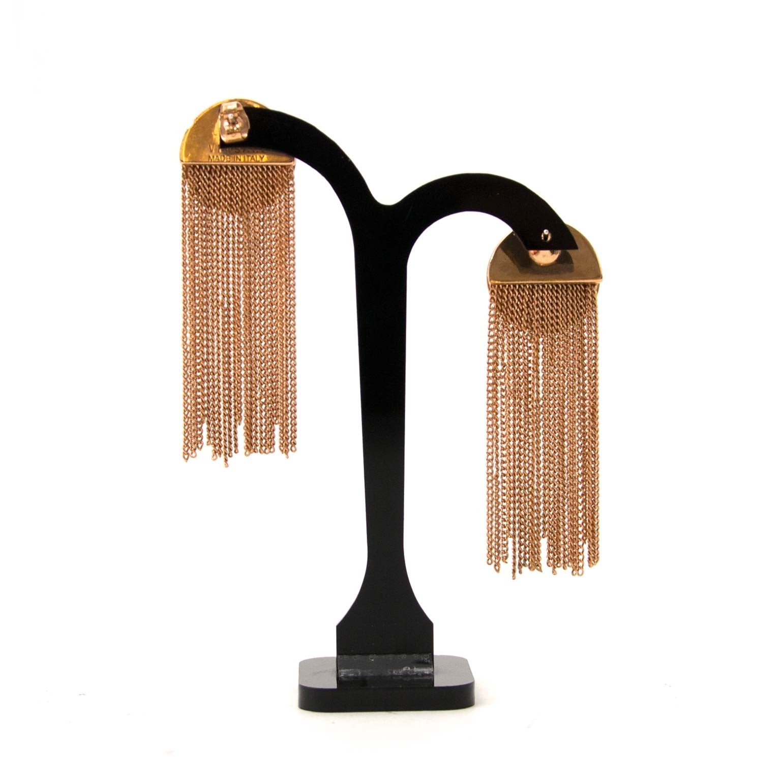 shop safe online secondhand Versace Rose Dripping Fringe' Medusa Earrings