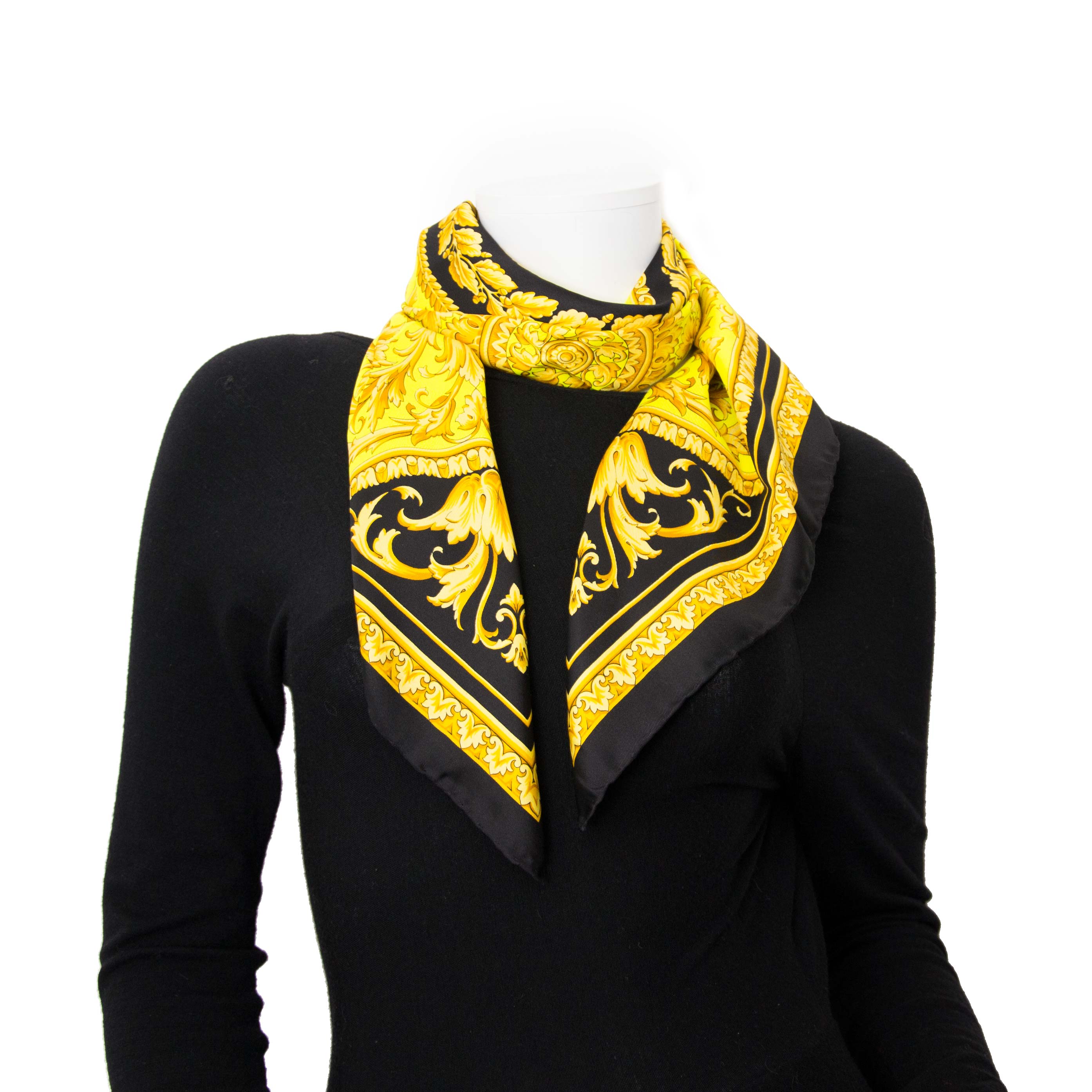 Versace Gold Black Carré Scarf – Labellov