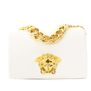 Versace Gold Medusa Cream Leather Shoulder Bag for the best price at Labellov