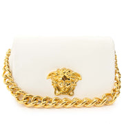 Versace Gold Medusa Cream Leather Shoulder Bag achetez secur en ligne