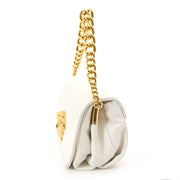 Versace Gold Medusa Cream Leather Shoulder Bag