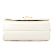 Versace Gold Medusa Cream Leather Shoulder Bag