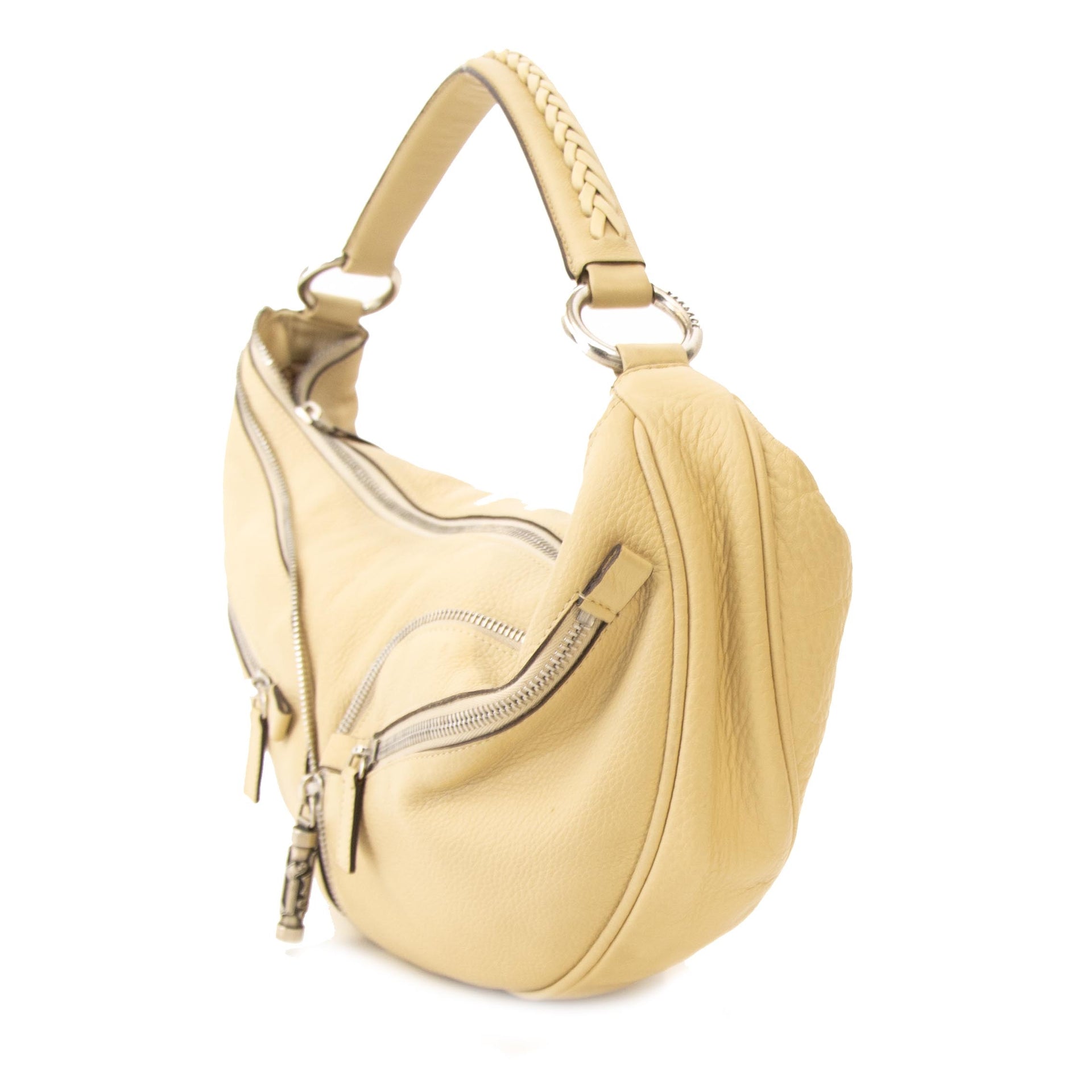 Authentique seconde main vintage Versace Ivory Half Moon Shoulder Bag achète en ligne webshop LabelLOV