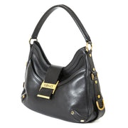 Versace Black Leather Shoulder Bag now for sale at labellov vintage fashion webshop belgium