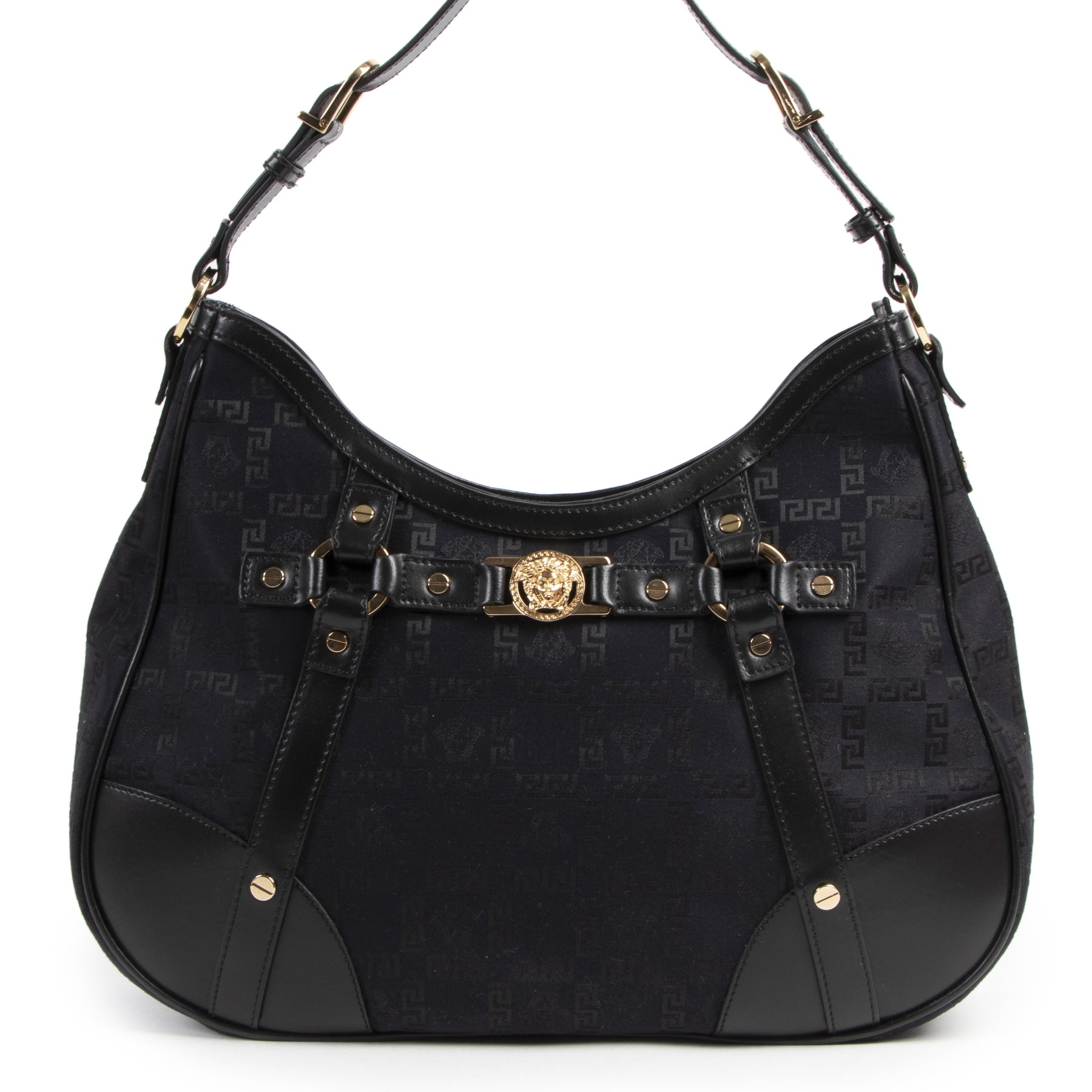 Versace Black Fabric Medusa Shoulder Bag for the best price at Labellov