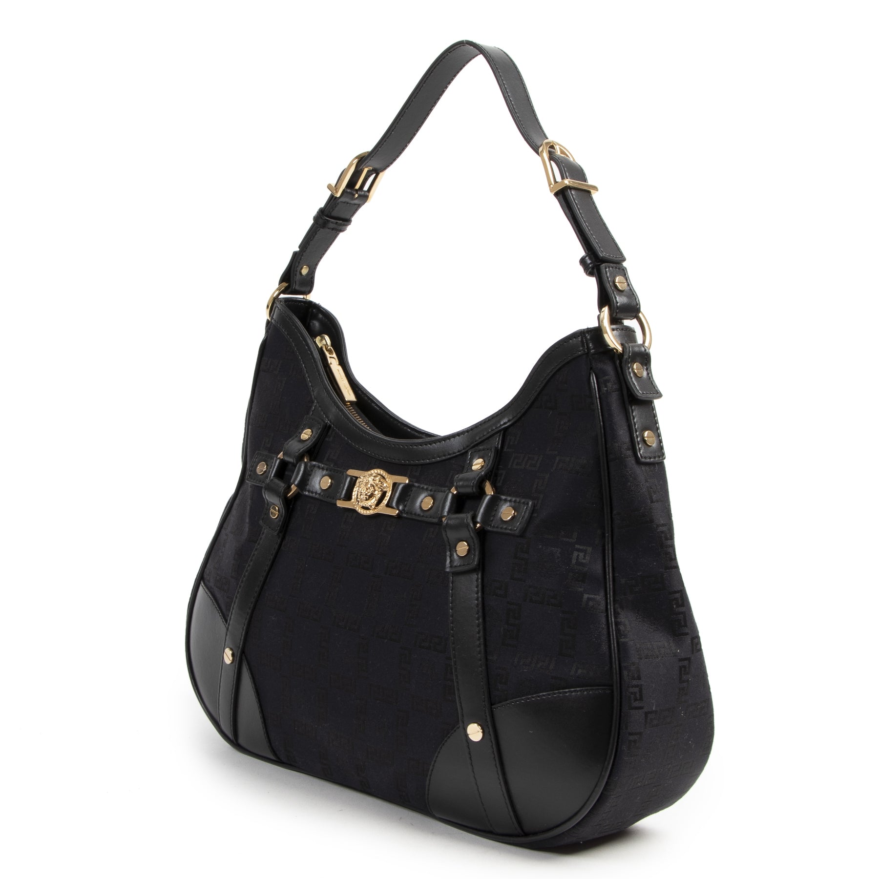 Koop en verkoop uw authentieke Versace Black Fabric Medusa Shoulder Bag