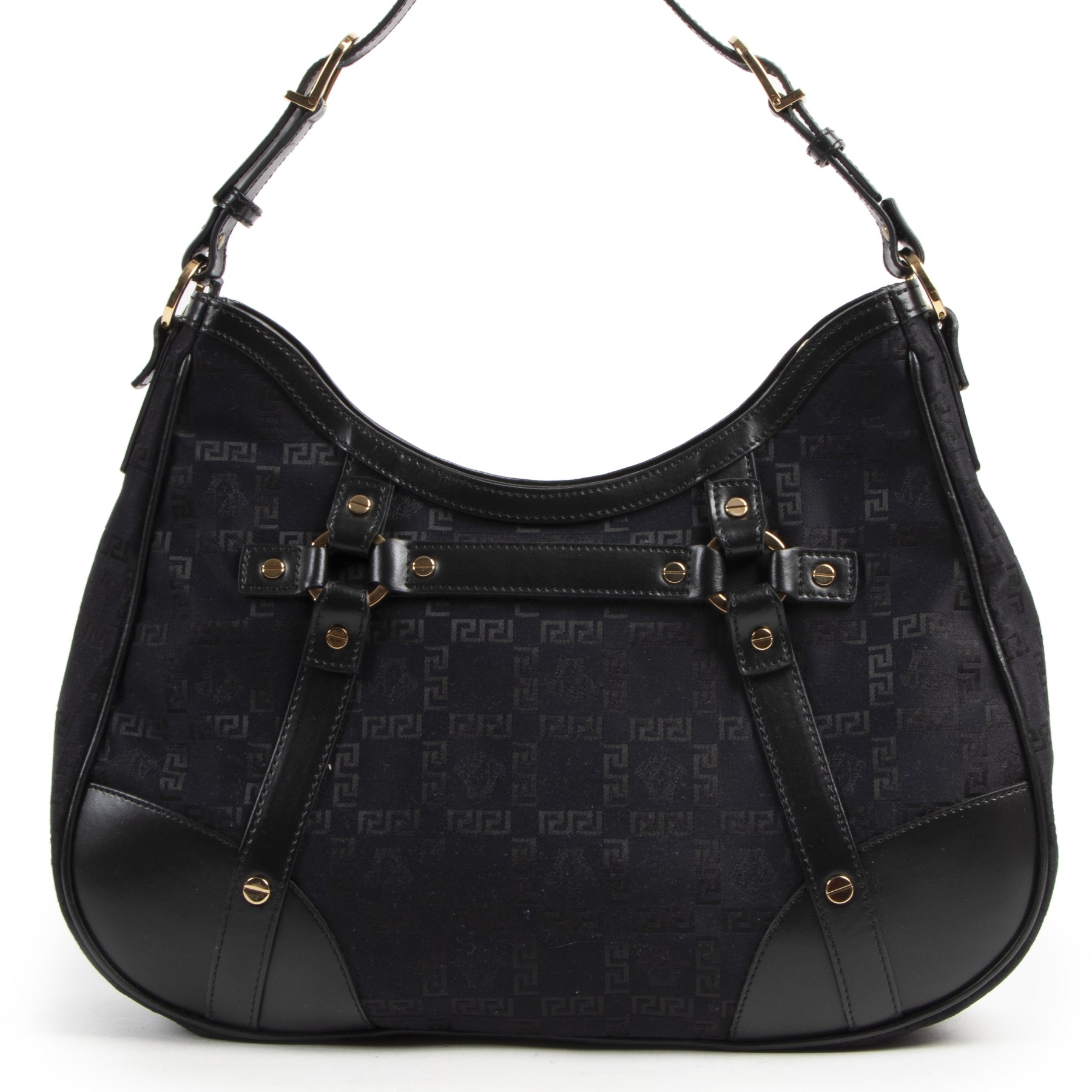 Versace Black Fabric Medusa Shoulder Bag we buy and sell your designer dream bag