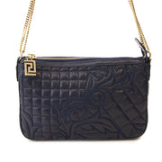 Gianni Versace Vanitas Blue Quilted Crossbody Bag