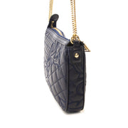 Gianni Versace Vanitas Blue Quilted Crossbody Bag