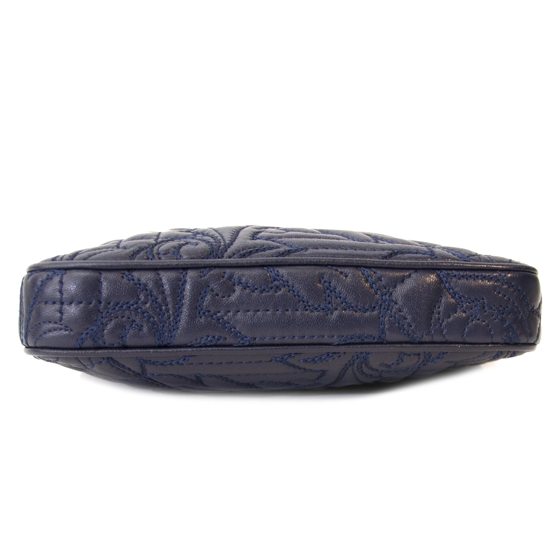 Gianni Versace Vanitas Blue Quilted Crossbody Bag