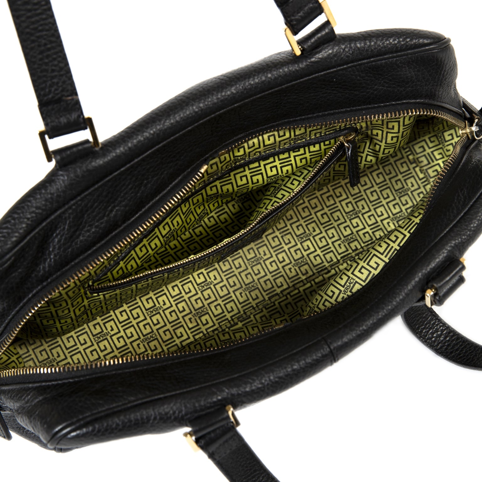 Versace Black Leather Medusa Shoulder Bag now for sale at labellov vintage fashion webshop belgium