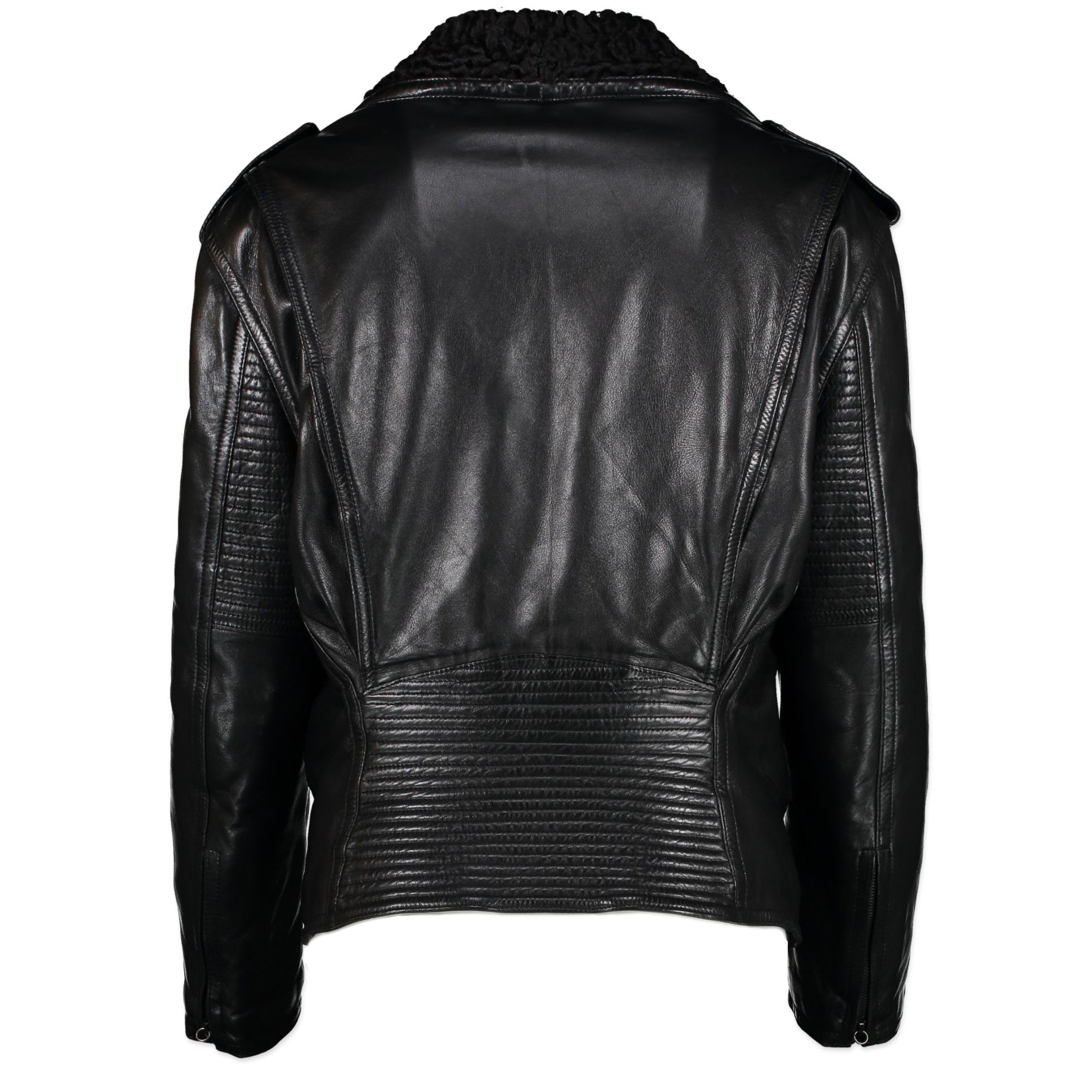 Versace Leather Shearling Biker Jacket - Size 38