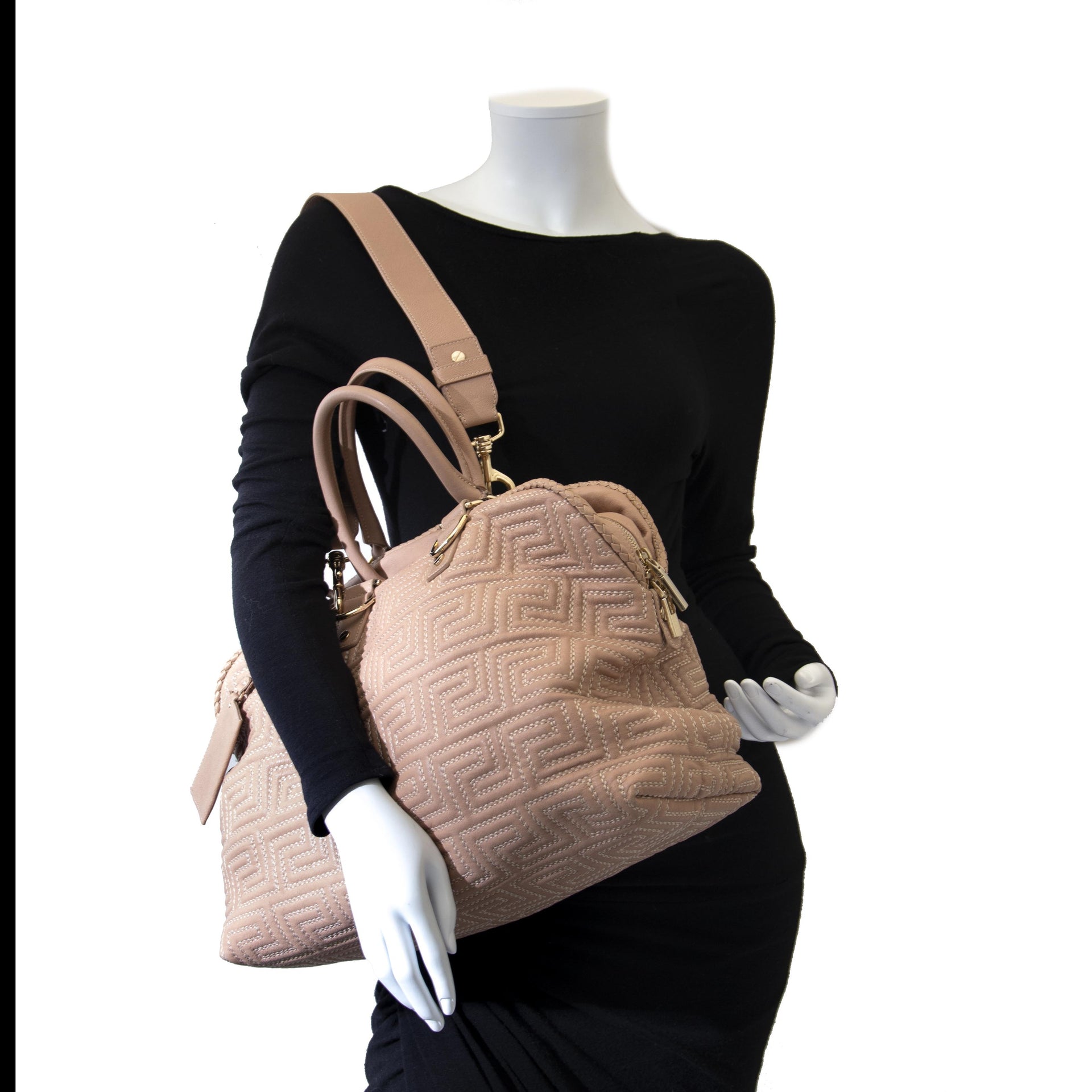Tweedehands roze Versace handtas bij Labellov. Tweedehands handtassen van designermerken