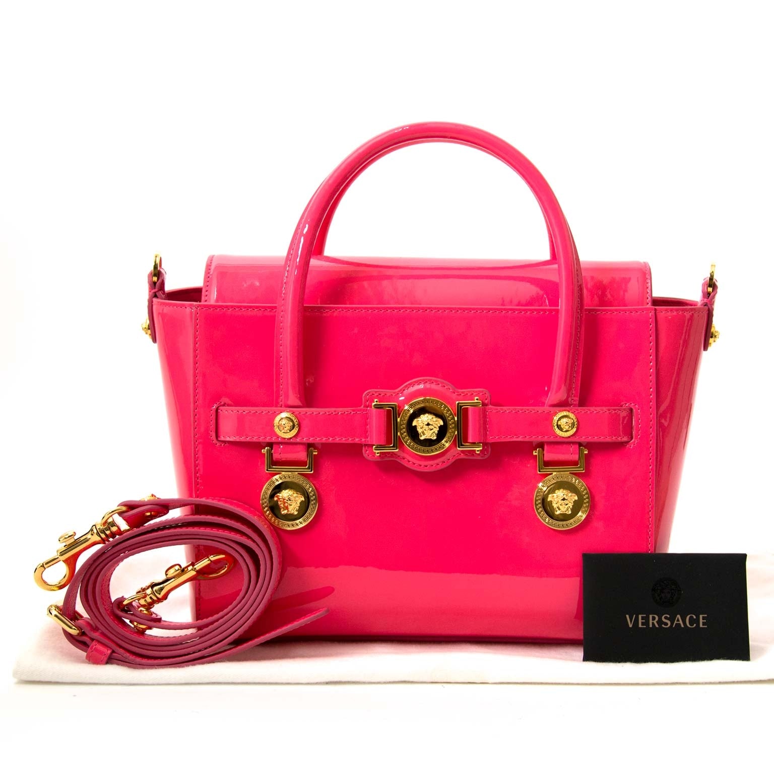 Versace Patent Pink Small Medusa Bag buy and sell