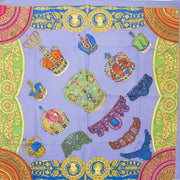 Authentieke tweedehands Versace scarf Lilac Medusa print shop online LabelLOV