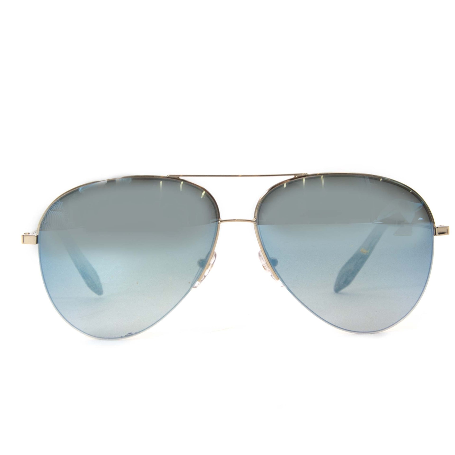 Bent u op zoek naar een authentieke Victoria Beckham Flash Blue & Gold Classic Victoria Pilot Sunglasses?