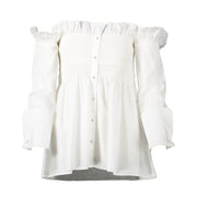Victoria Beckham Off-The-Shoulder Cotton-Poplin Top - size 36