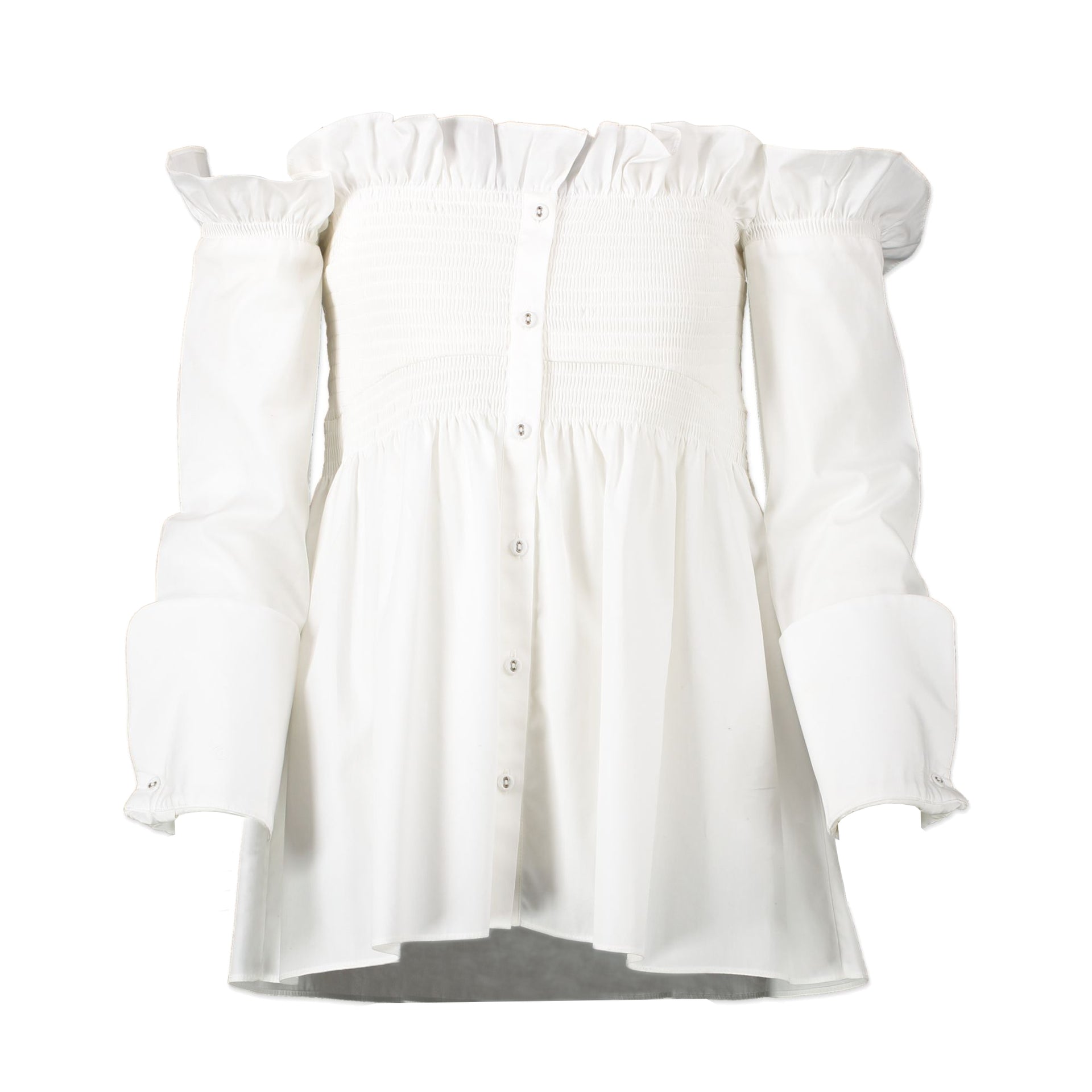 Victoria Beckham Off-The-Shoulder Cotton-Poplin Top - size 36