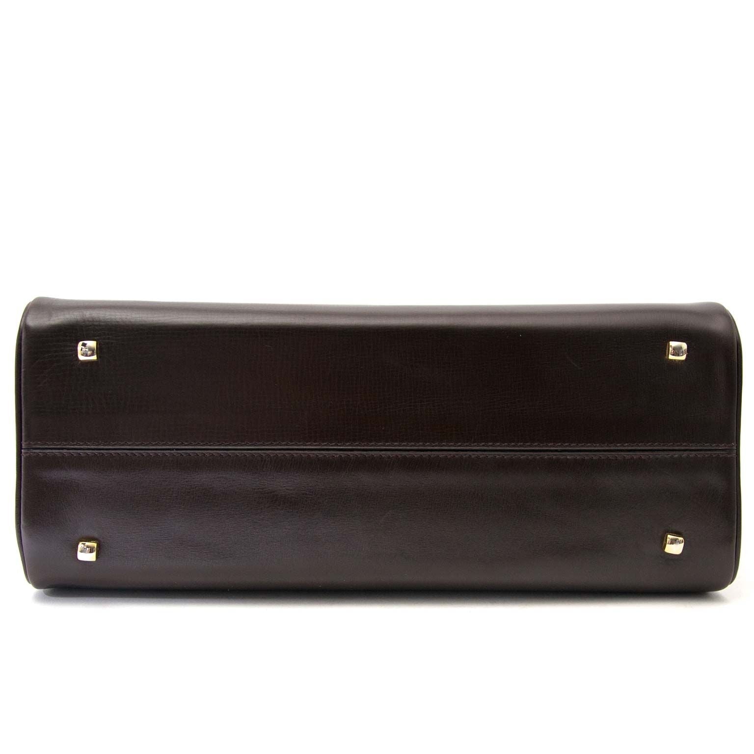 koop en verkoop Delvaux Brown Boxcalf Leather Tempete MM voor een goede prijs