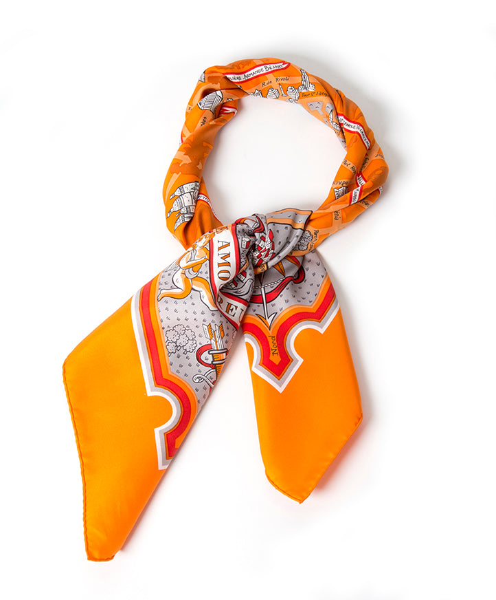 Buy safe online secondhand designer vintage Hermes 'les amoureux de paris' scarf for the best price