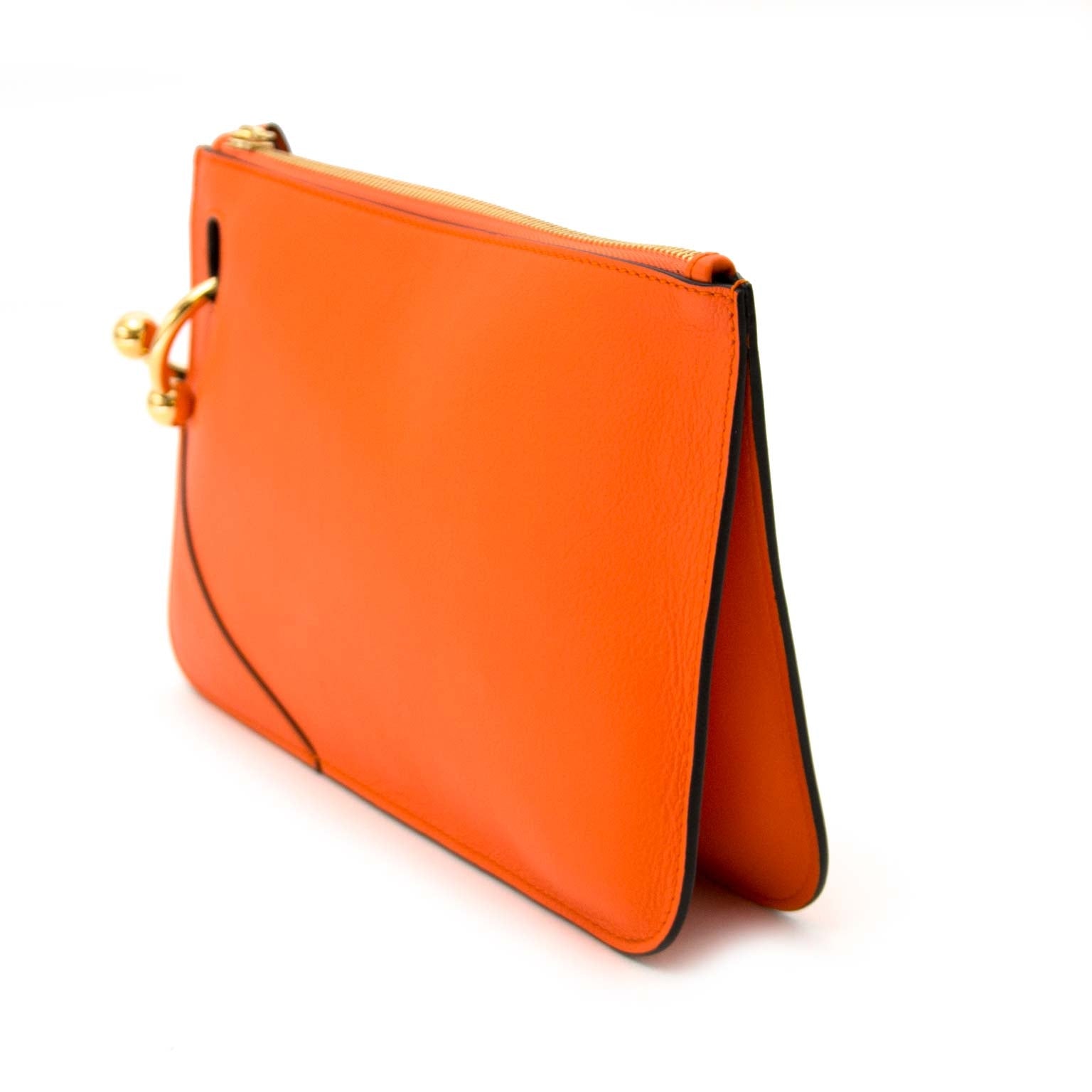 veilig online shoppen bij labellov vintage mode webshop met jw anderson tangerine pierce clutch