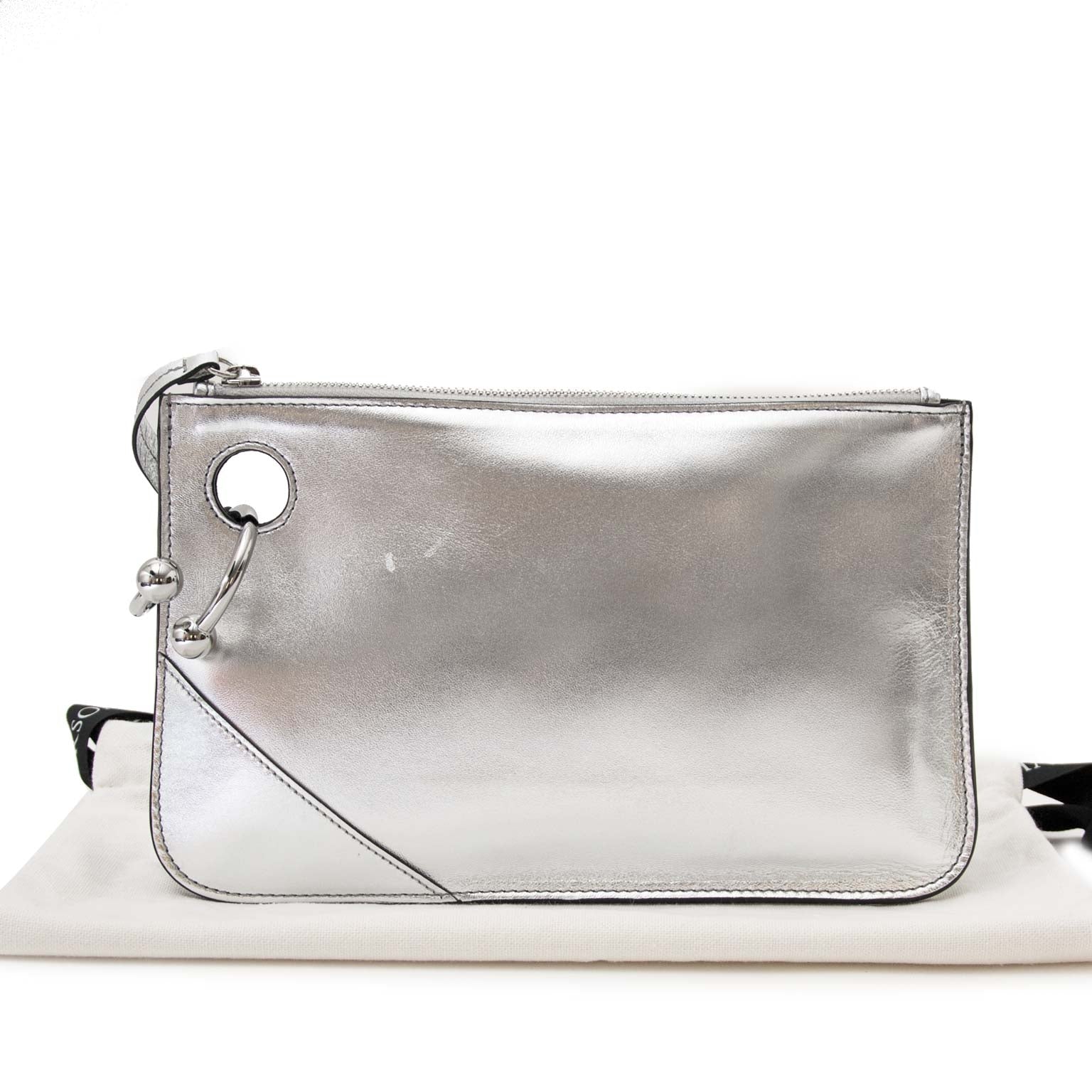 jw anderson silver pierce clutch now for sale at labellov vintage fashion webshop belgium