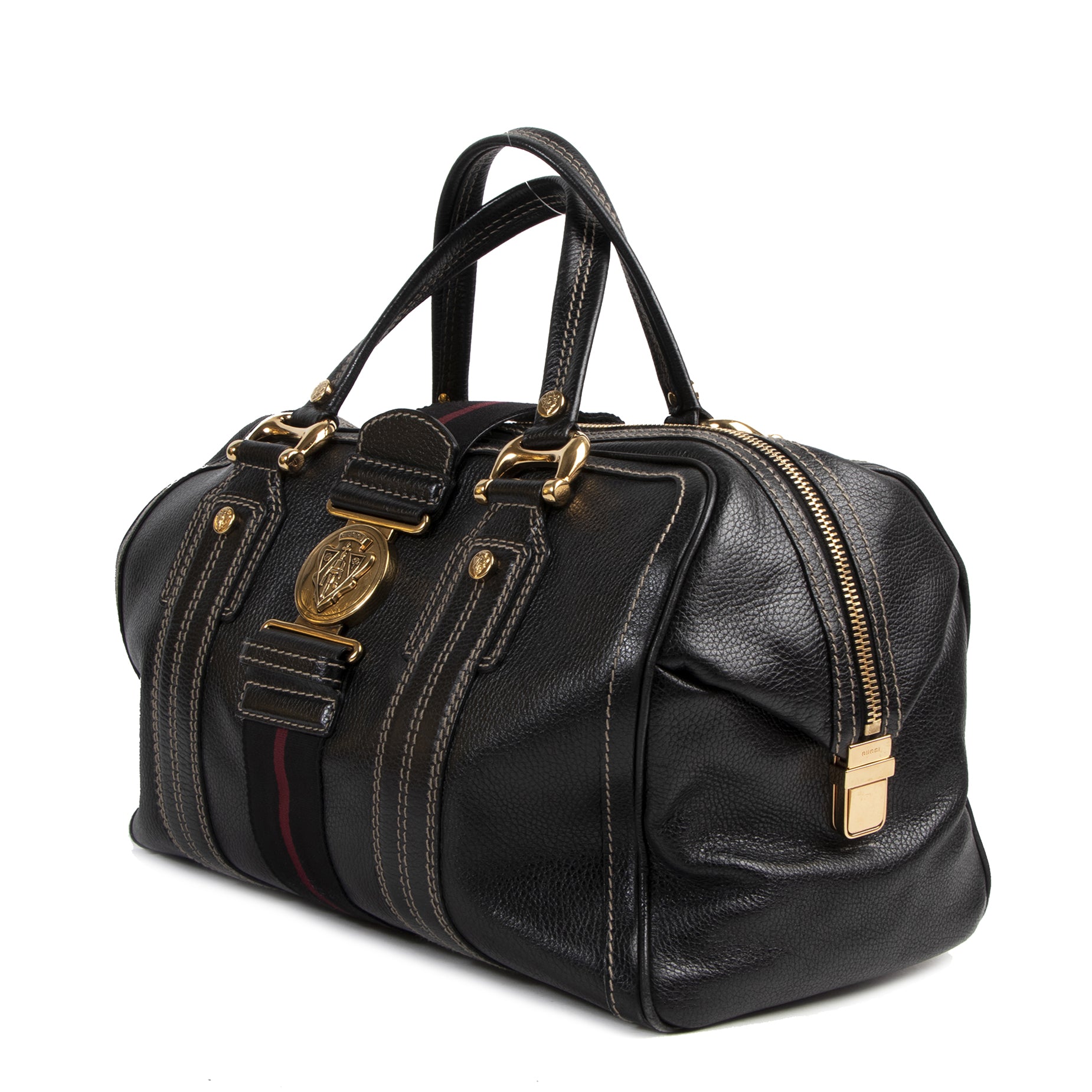 Gucci Black Aviatrix Large Boston Bag