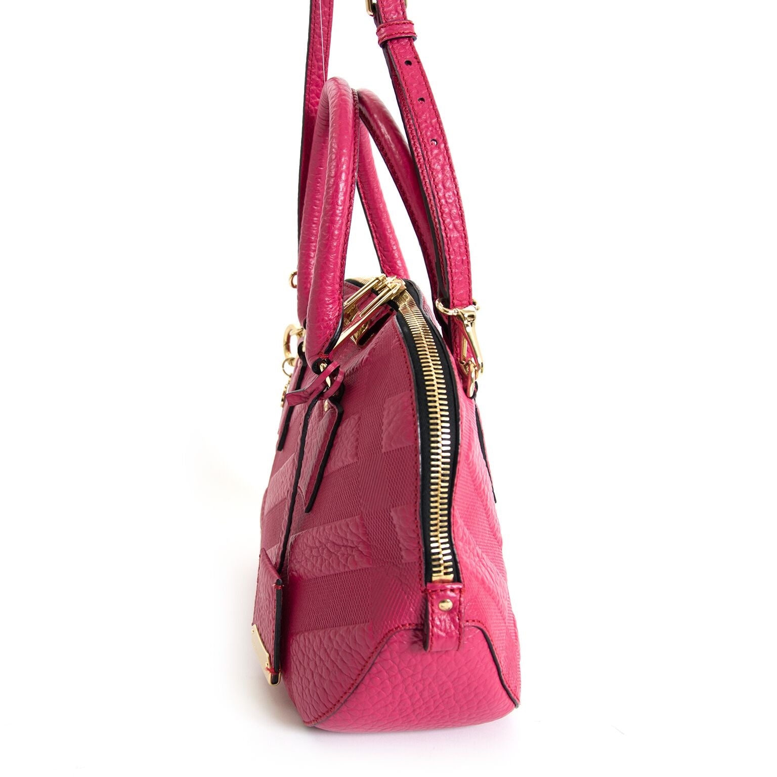 labellov verkoopt Burberry Orchard Pink Embossed Leather Bag online en in de winkel