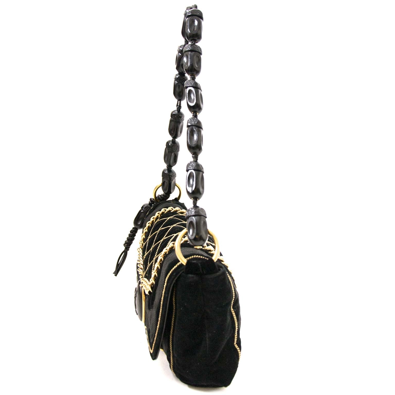 Yves Saint Laurent Black Velvet Luxembourg Bag