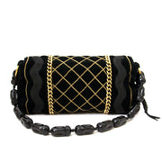 Yves Saint Laurent Black Velvet Luxembourg Bag