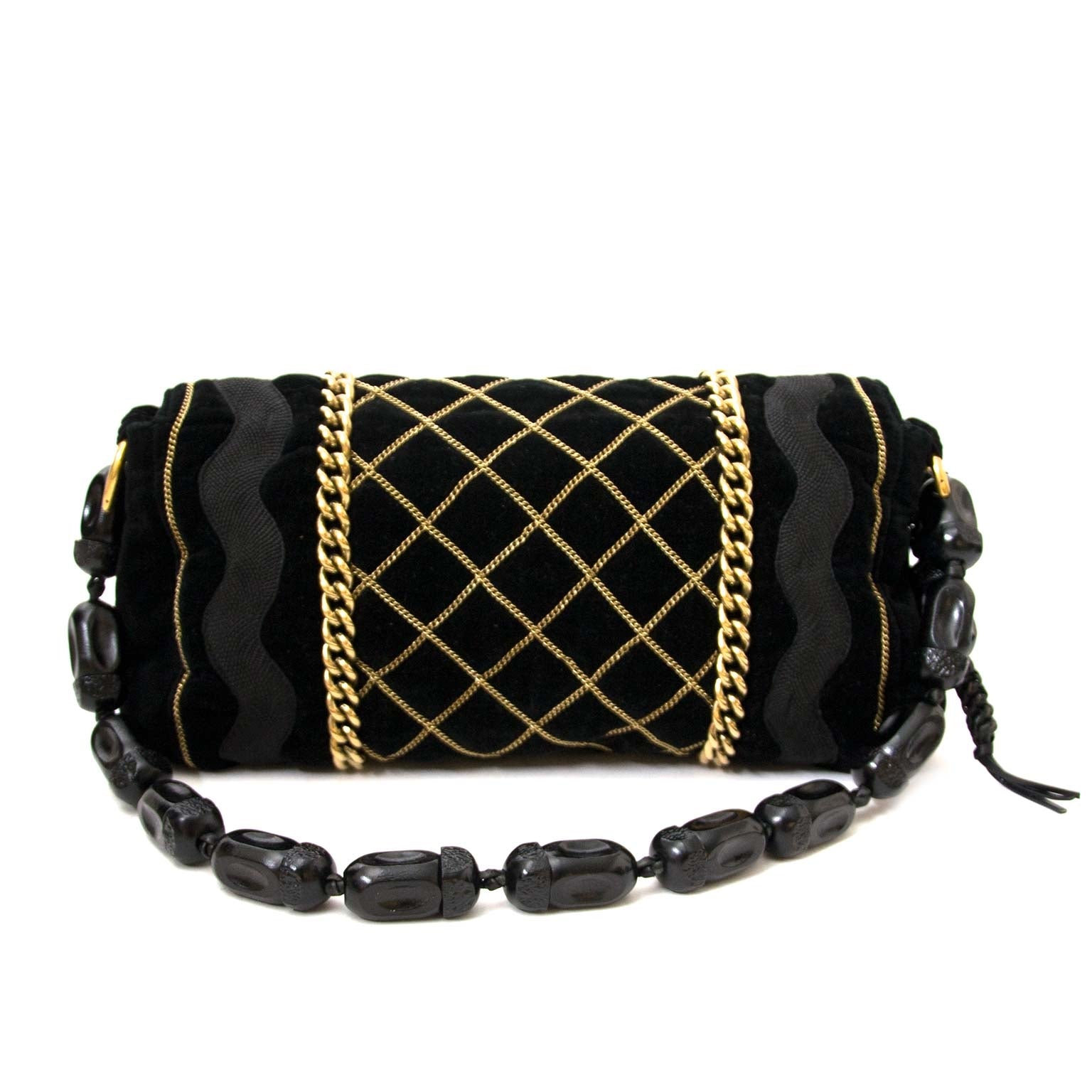 Yves Saint Laurent Black Velvet Luxembourg Bag