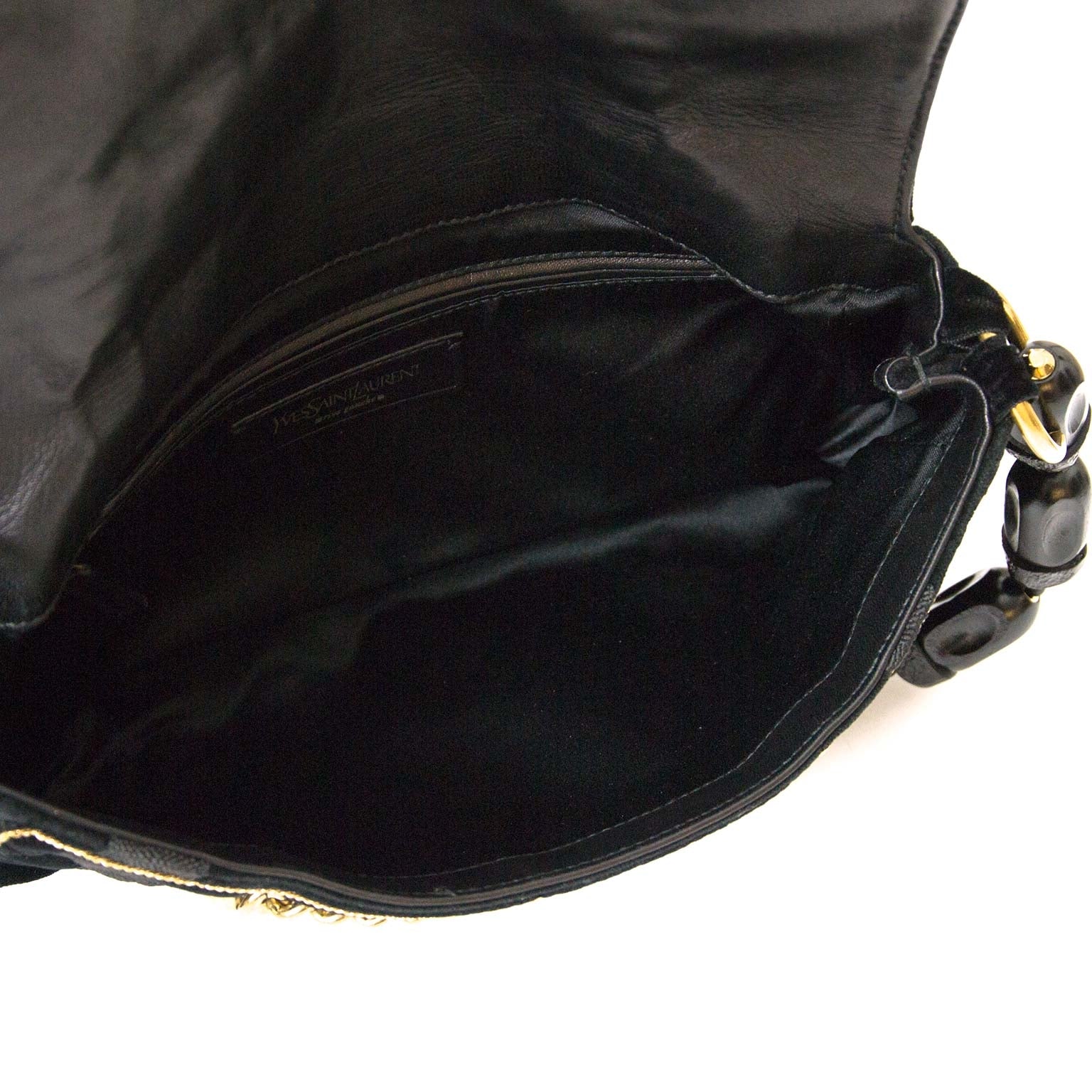 Sac Luxembourg en velours noir Yves Saint Laurent
