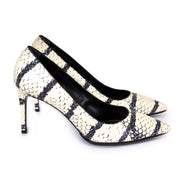 acheter en ligne comme neuf Saint Laurent Black And White Python Heels