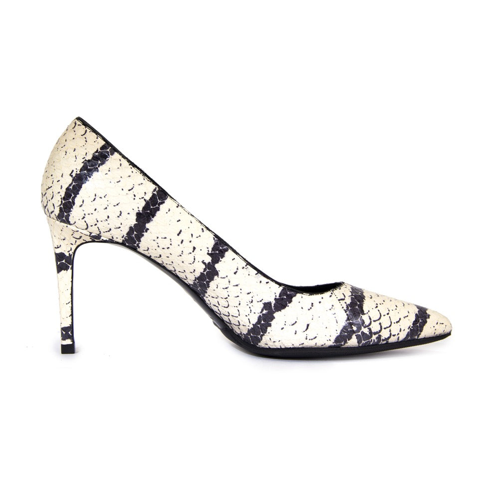 shop safe online Saint Laurent Black And White Python Heels