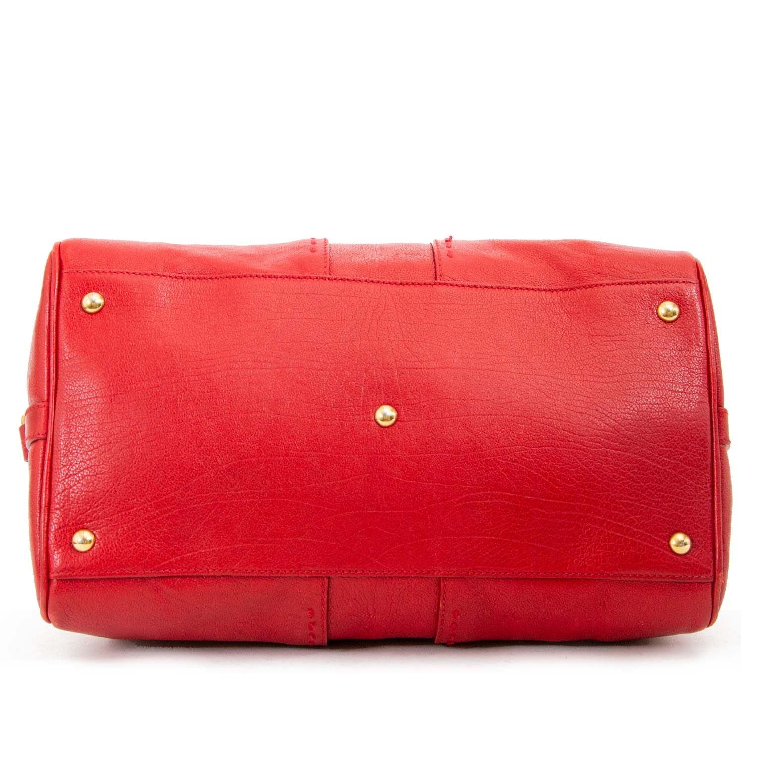 yves saint laurent red muse bowler bag now for sale at labellov vintage fashion webshop belgium