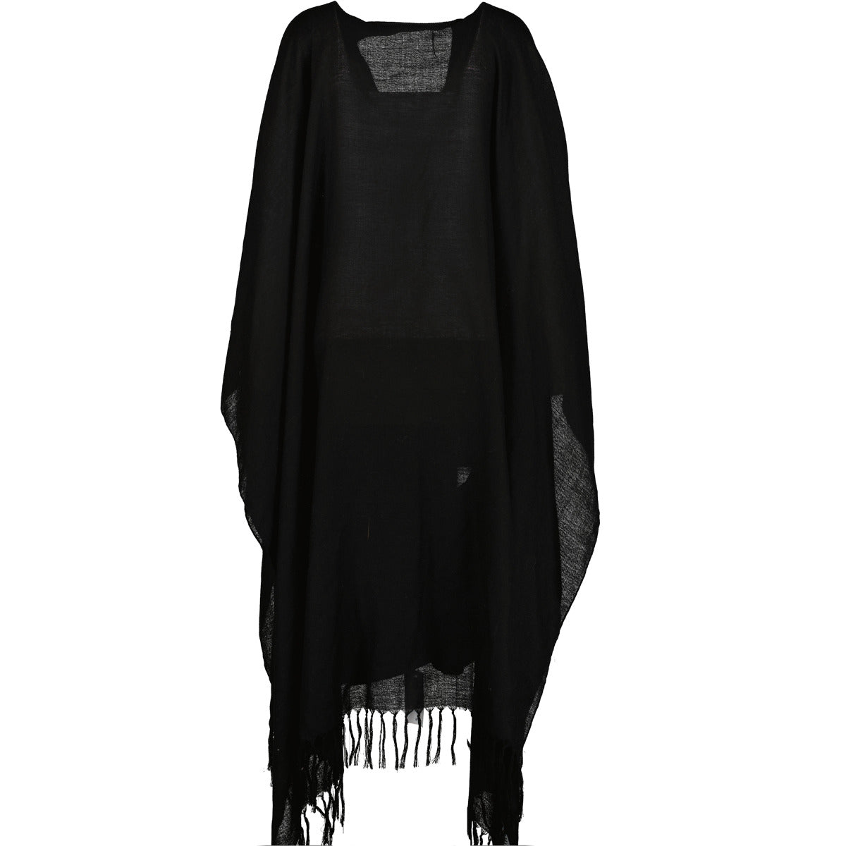Poncho en laine noire Saint Laurent