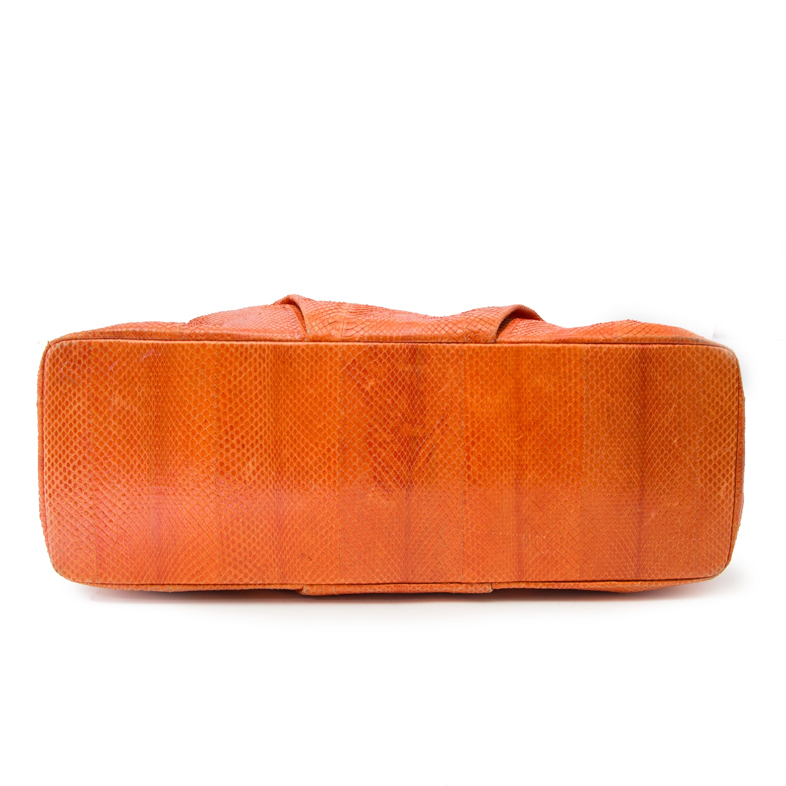 real real worldwide shipping iconic Zagliani Orange Python Large Hobo Bag