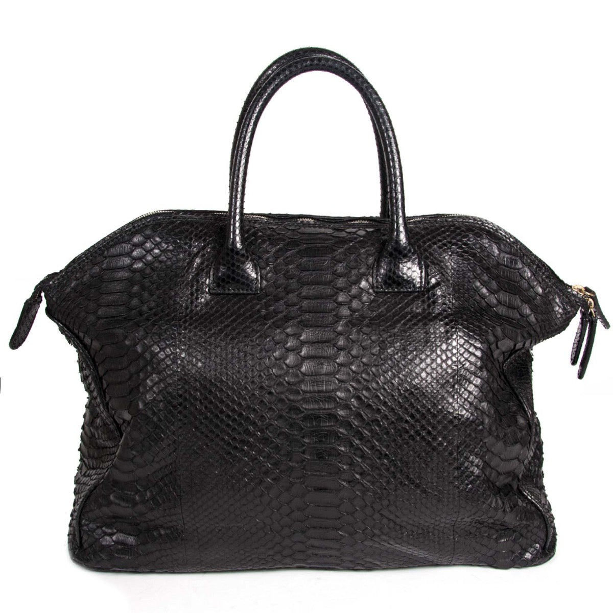 Buy and sell your authentic Zagliani Black Python Large Tomodachi Bowling Bag for the best price at Labellov.