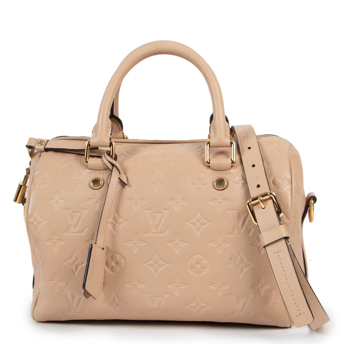 Speedy leather handbag Louis Vuitton Beige in Leather - 22460688