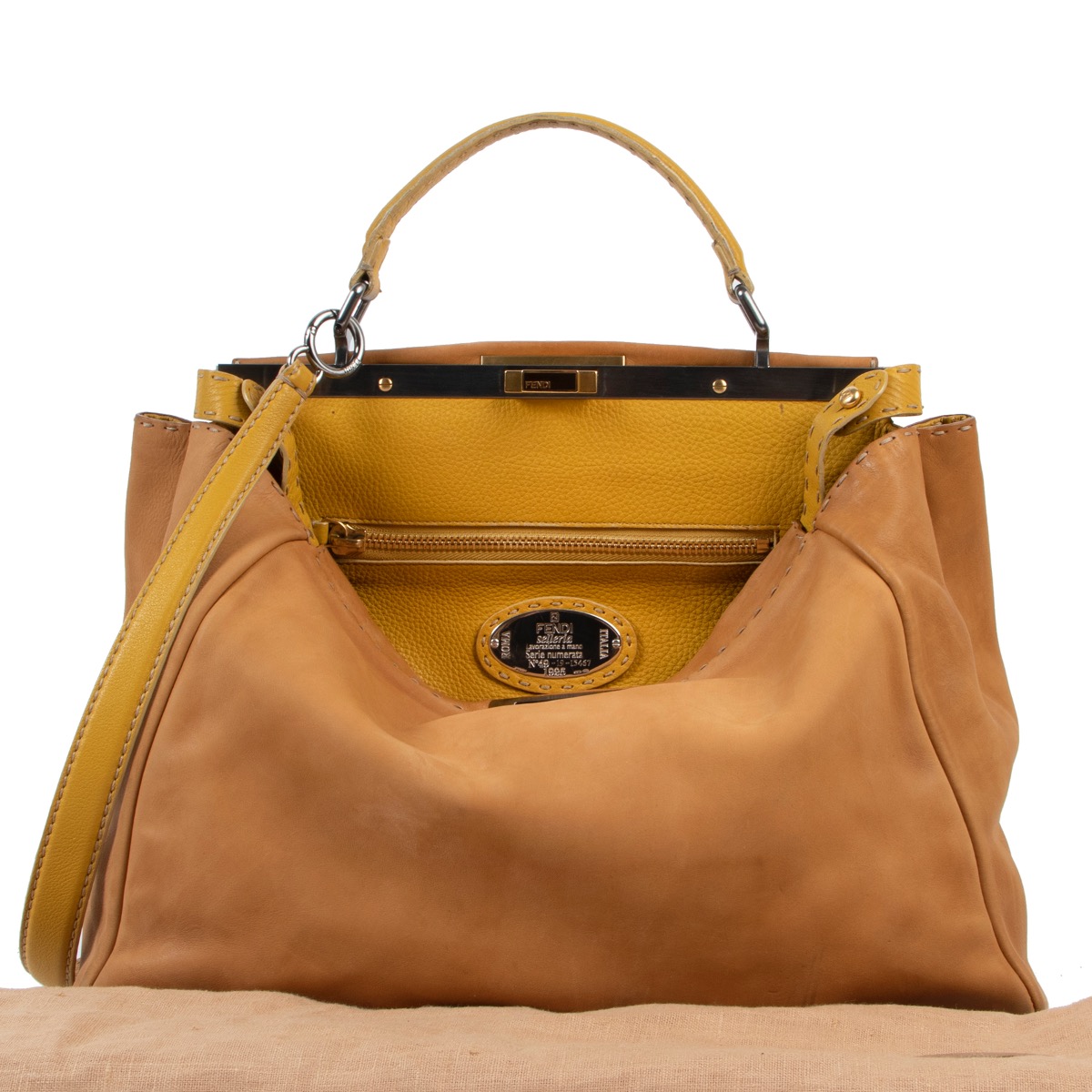 Fendi Peekaboo Camel X-Lite Medium Handbag ○ Labellov ○ Buy and Sell  Authentic Luxury