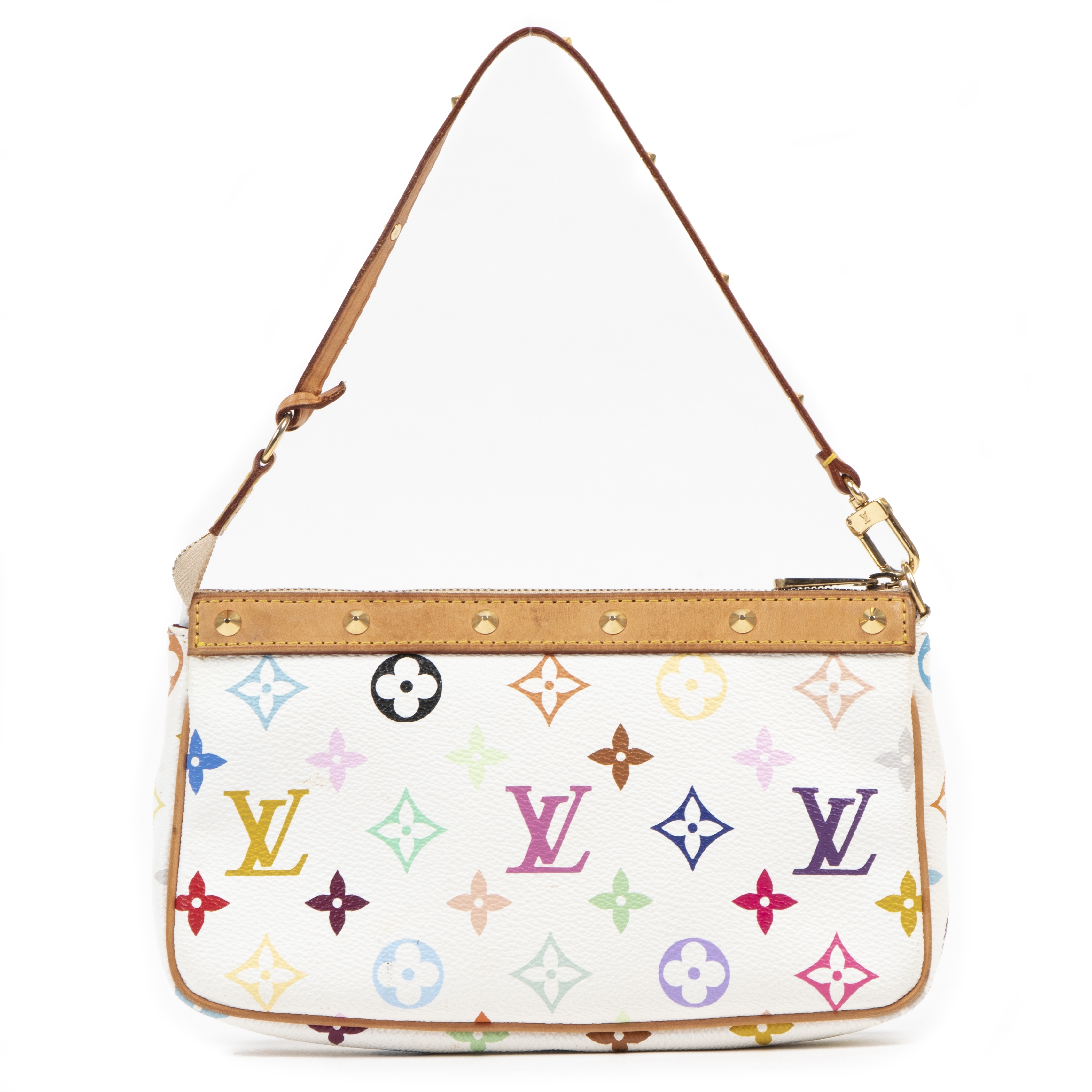 Louis Vuitton Takashi Murakami Multi Color Monogram Pochette ○ Labellov ○  Buy and Sell Authentic Luxury
