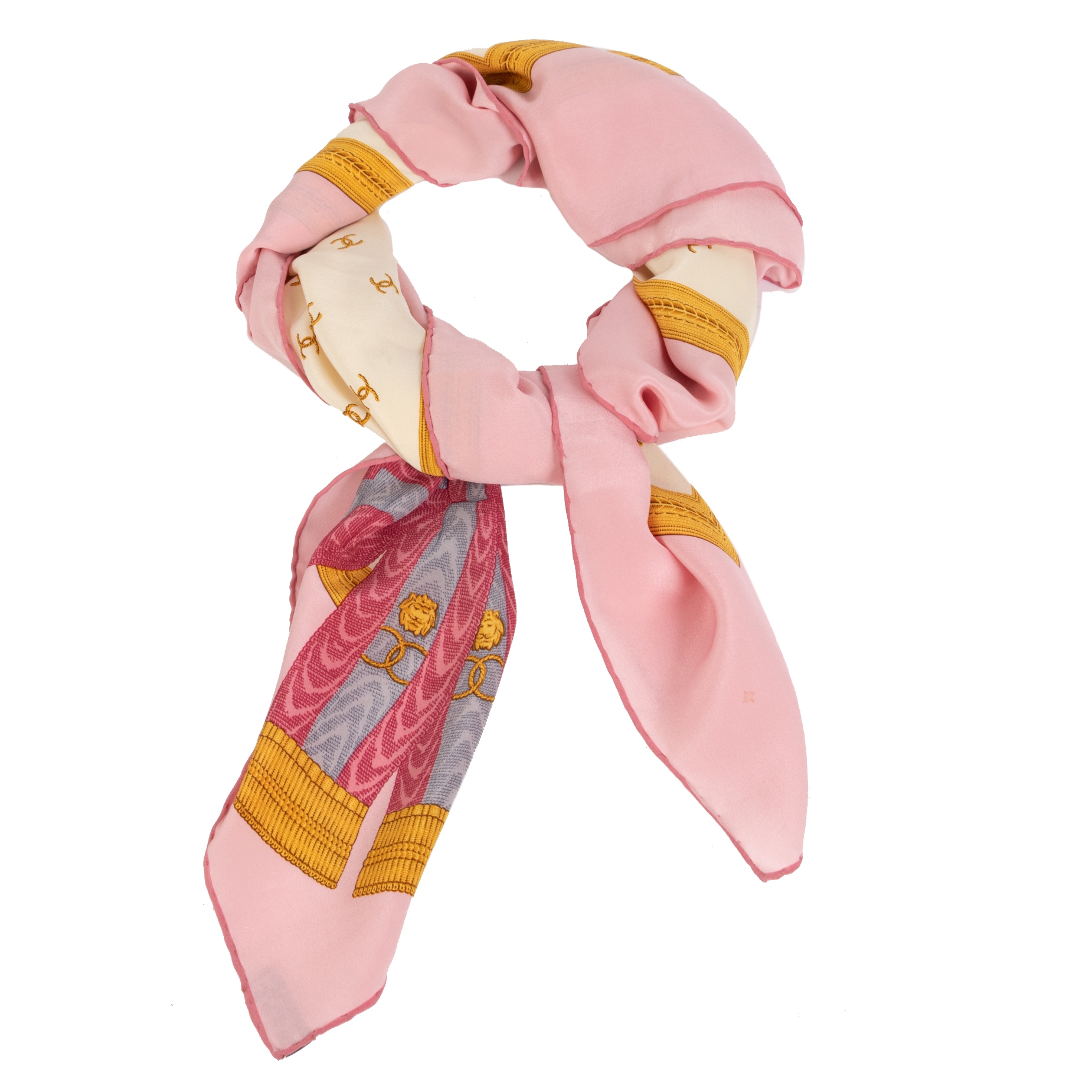 Silk scarf Chanel Pink in Silk  31379819