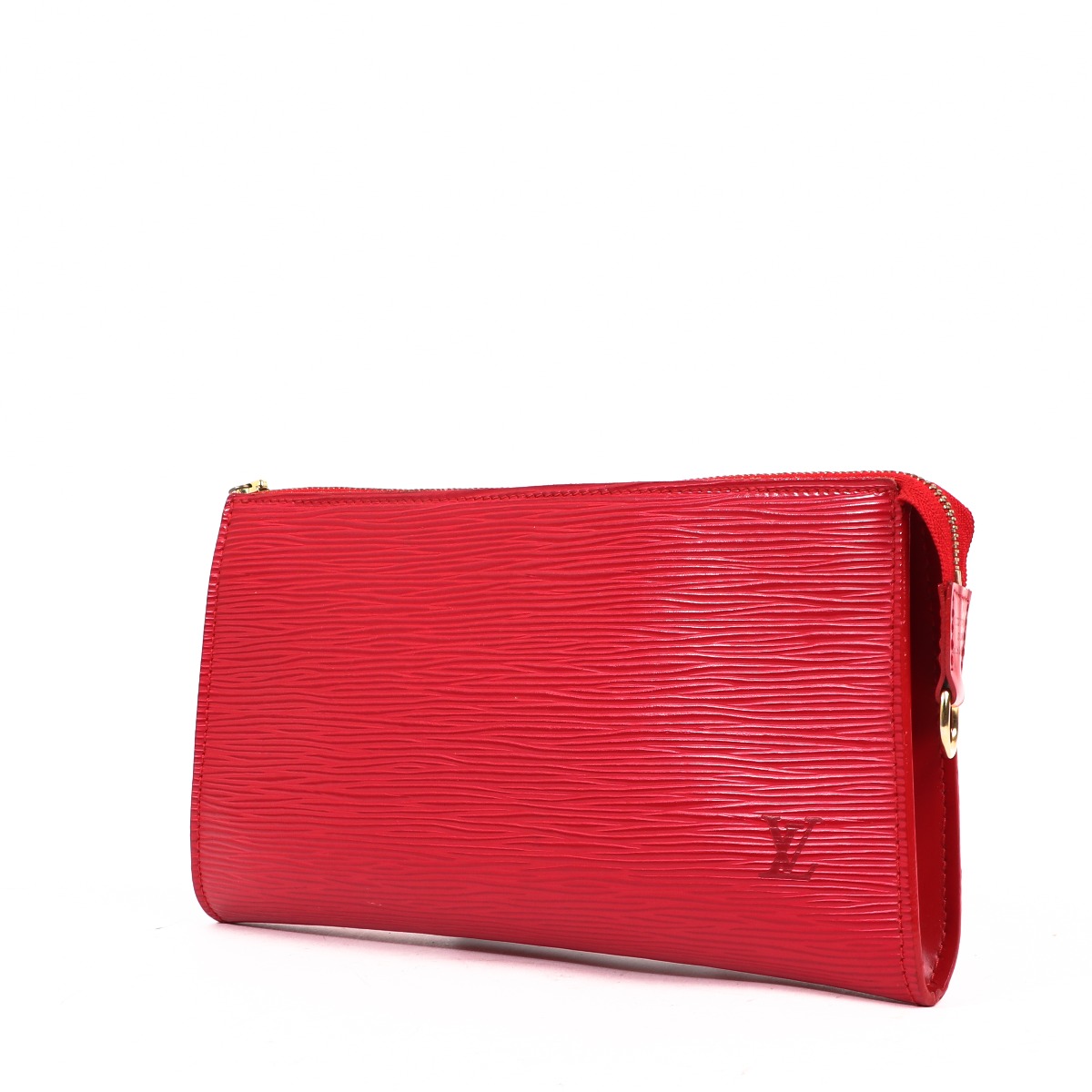 Louis Vuitton Red EPI Leather Pochette Accessories Wristlet Clutch Bag