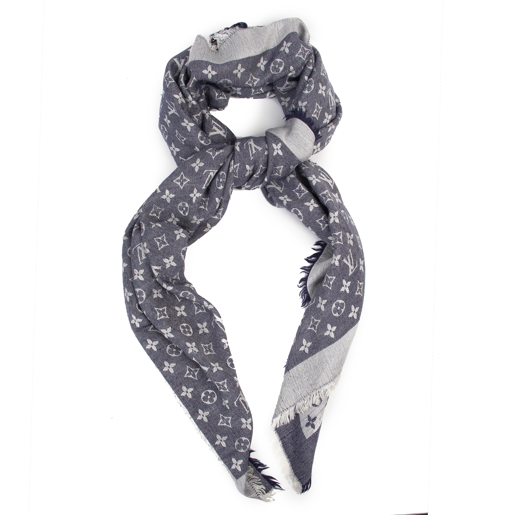 Louis Vuitton Monogram Denim Blue Scarf ○ Labellov ○ Buy and Sell Authentic  Luxury