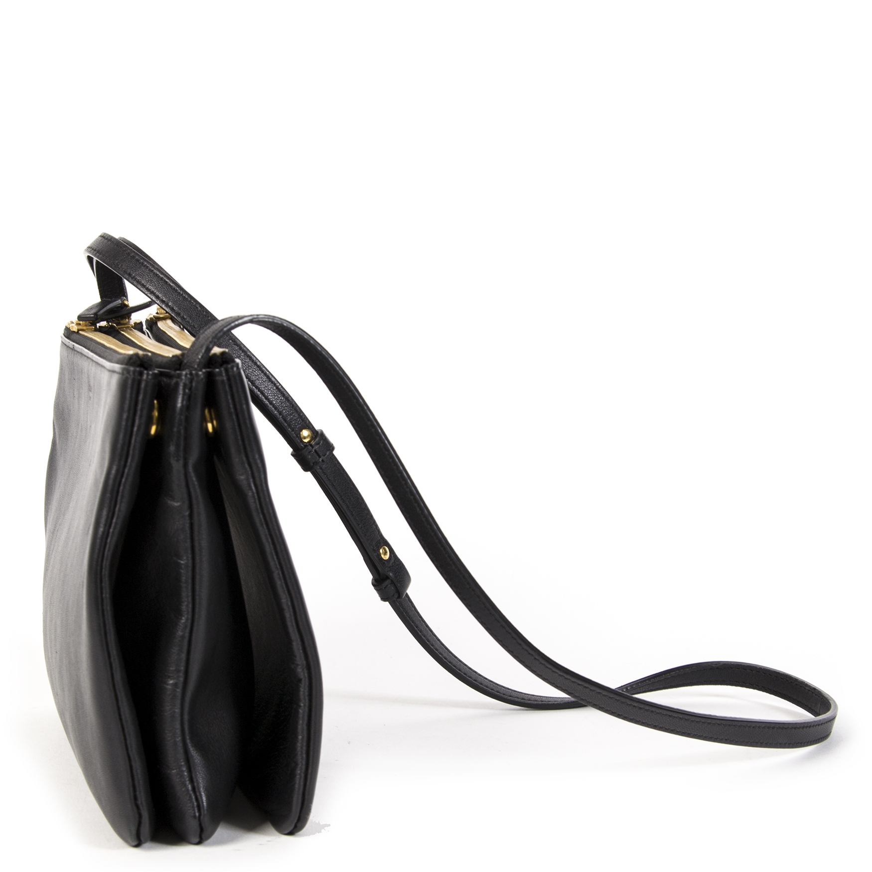 Céline Trio Black Leather Crossbody Bag ○ Labellov ○ Buy and Sell Authentic  Luxury