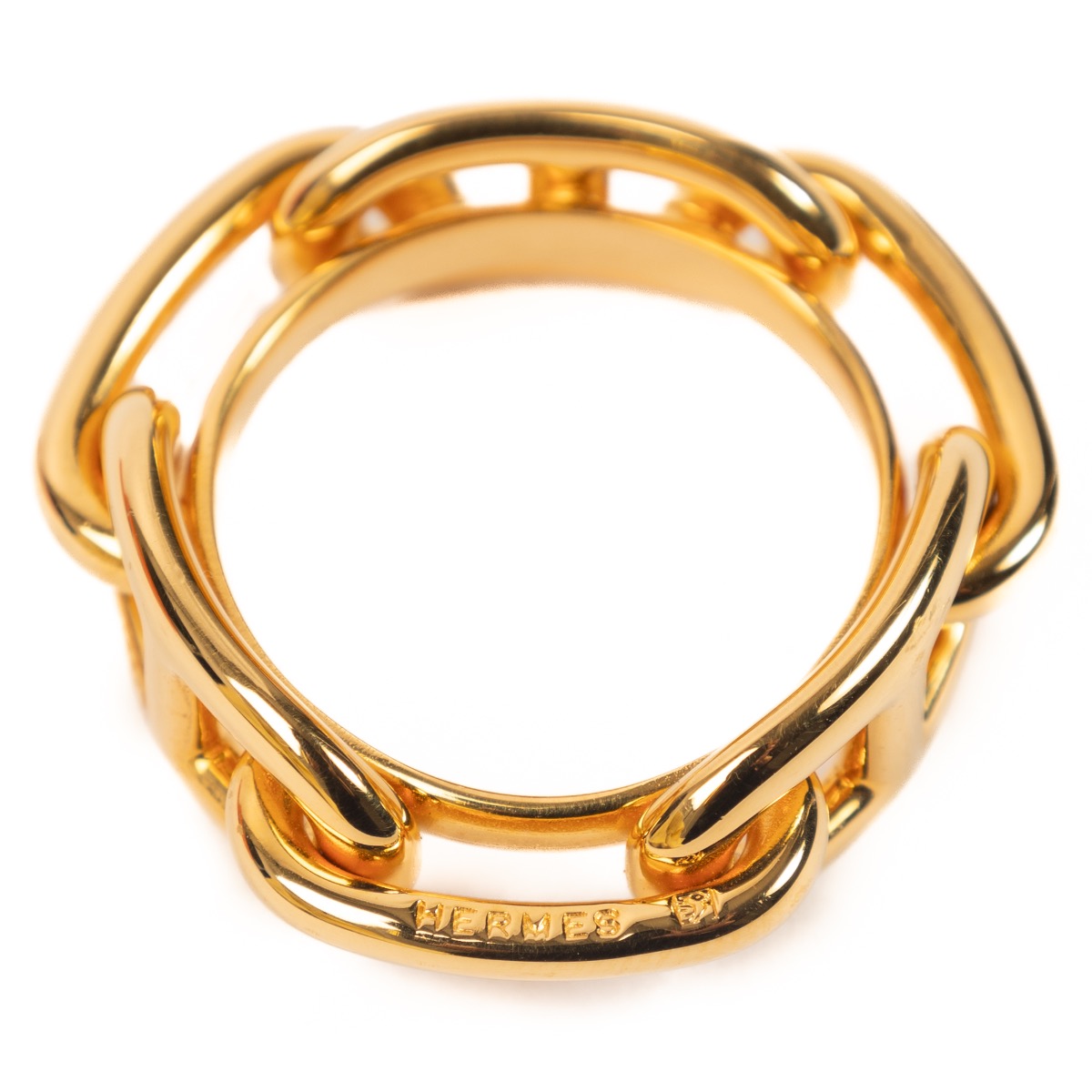 Hermès Vintage Gold Giant Hook Scarf Ring